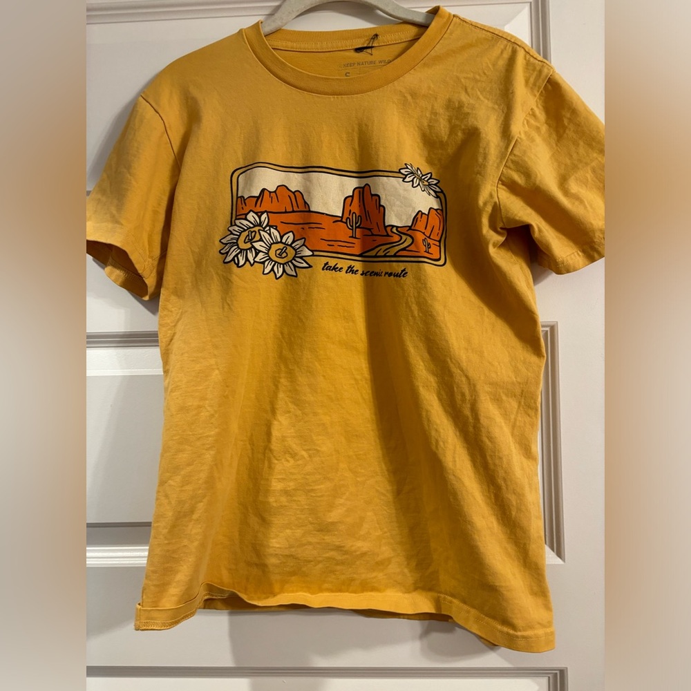 Keep Nature Wild “Take the Scenic Route” Desert Flowers Southwest Casual Tee